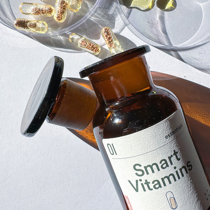 Flacon de verre eco-rechargeable Smart Vitamins for her