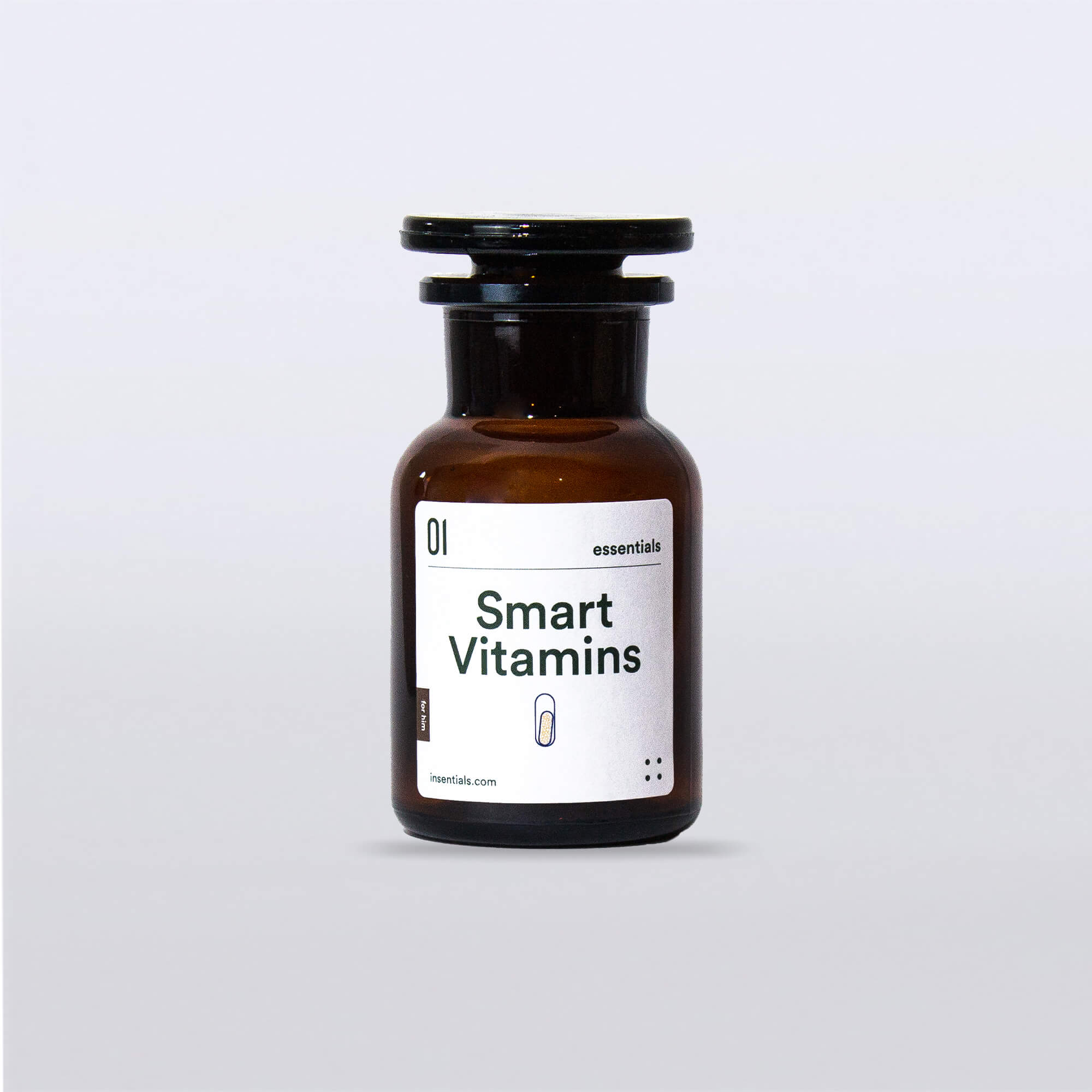 Eco-refill pharmacy jar Smart Vitamins for him | Insentials